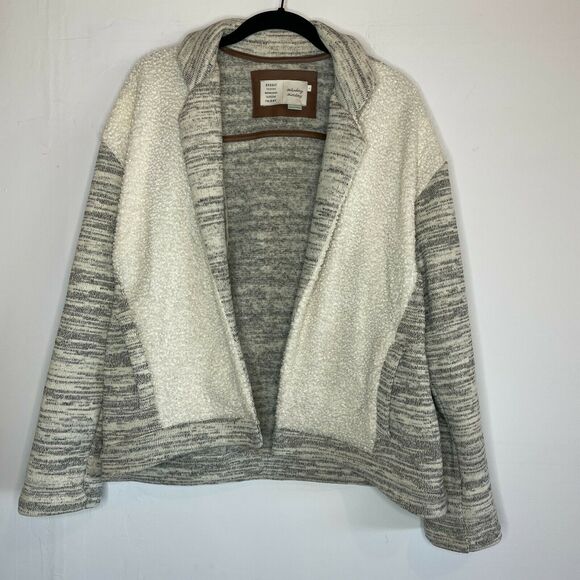 Saturday Sunday for Anthropologie Fleece Knit Coat Cozy Warm w/ Pockets Sz S - Picture 2 of 6